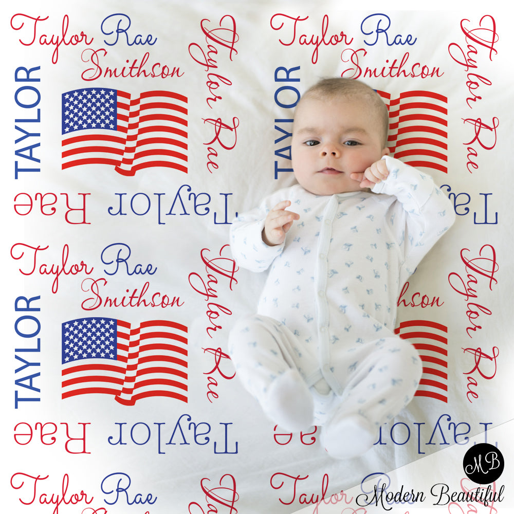 american flag baby blanket