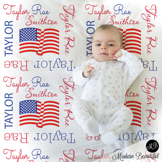 american flag baby blanket