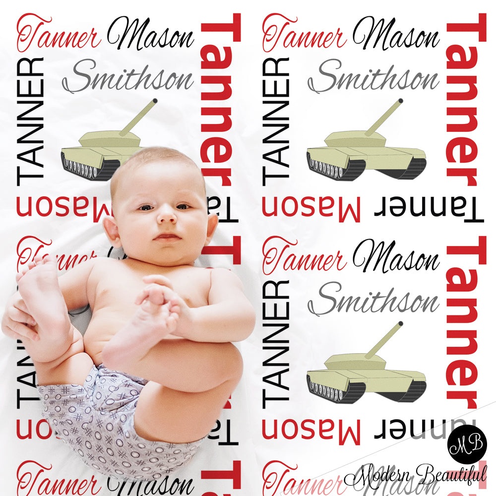 Army tank name blanket