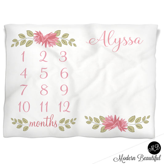 Milestone Baby Blanket Personalized Baby Growth Photo Blanket