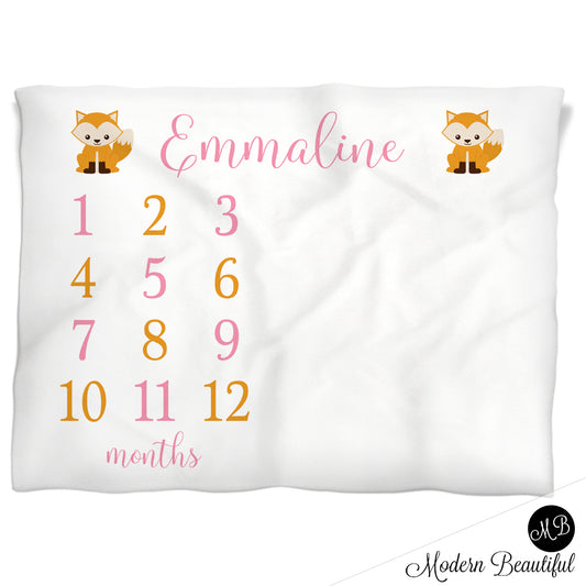 Milestone Baby Blanket Personalized Baby Growth Photo Blanket