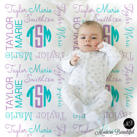 monogram baby blanket