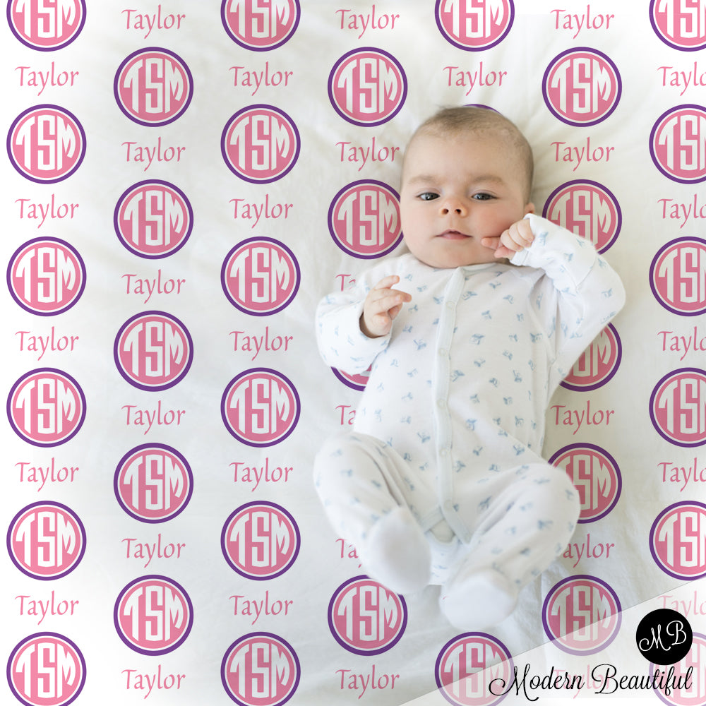 monogram baby blanket