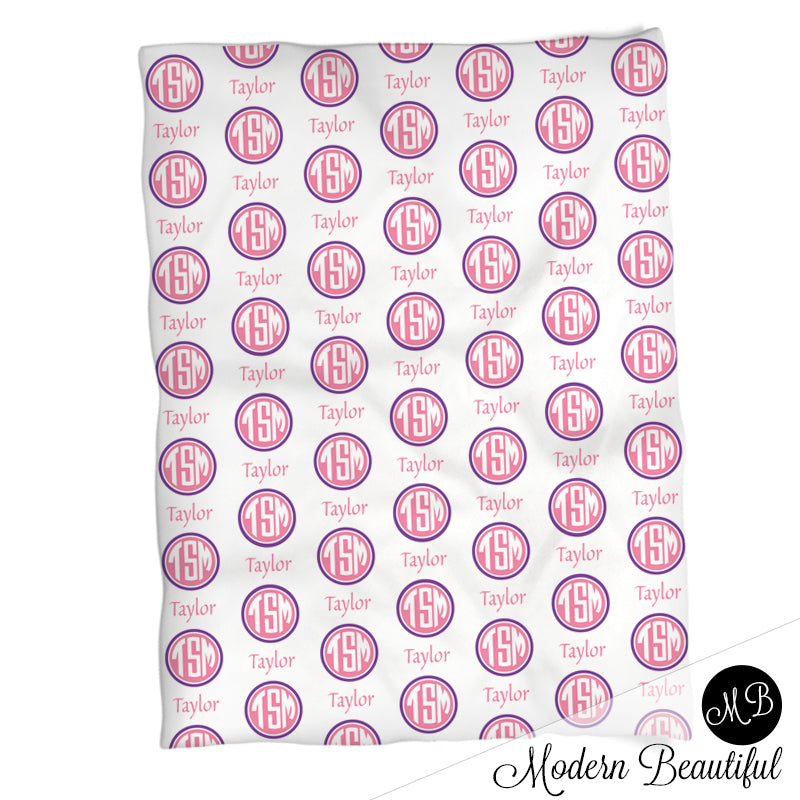 Personalized Monogram Baby Name Blanket Red