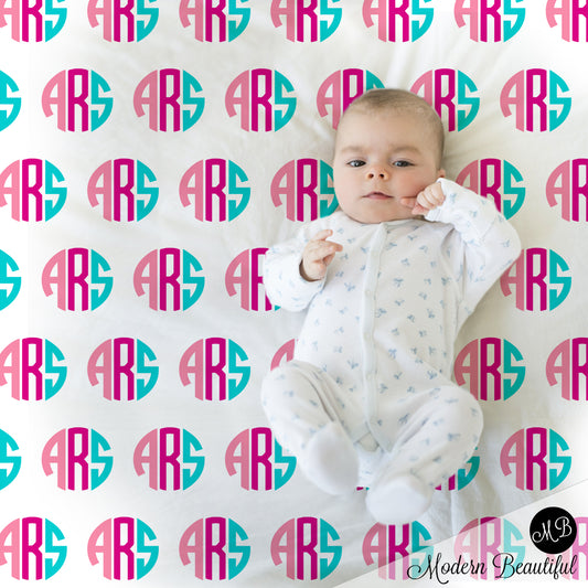 monogram baby blanket