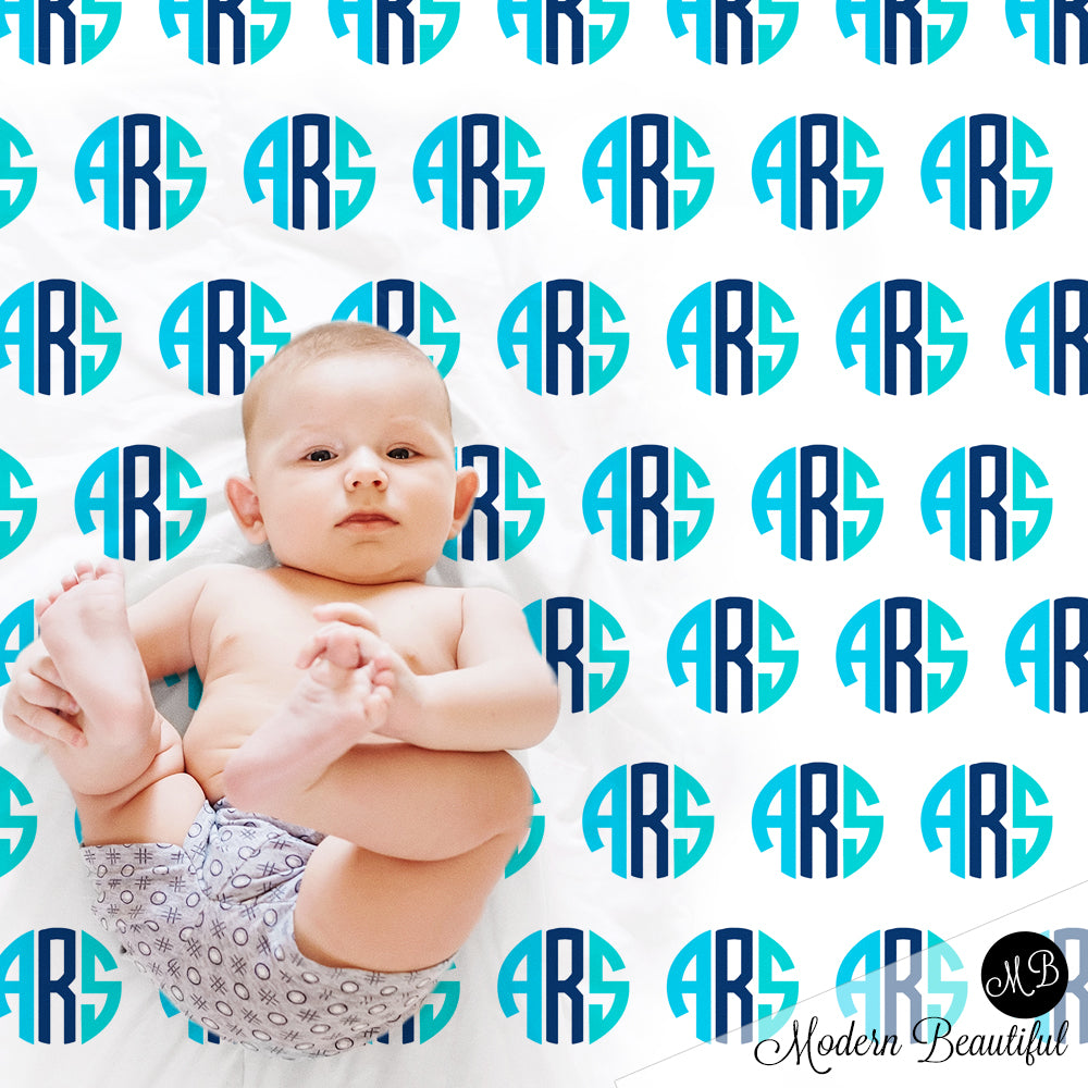 Monogram baby name blanket