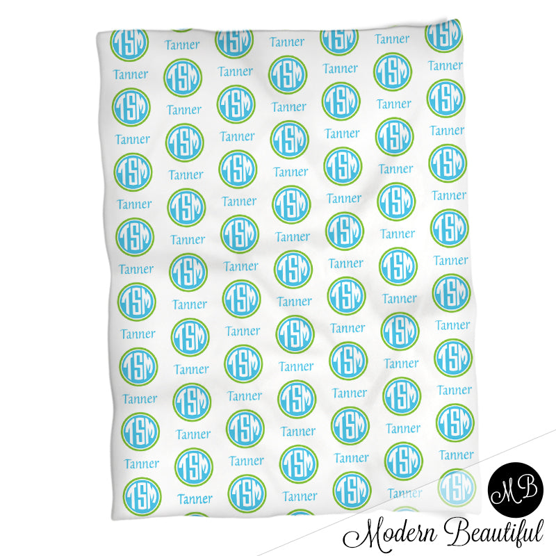 Personalized Monogram Baby Name Blanket Boy