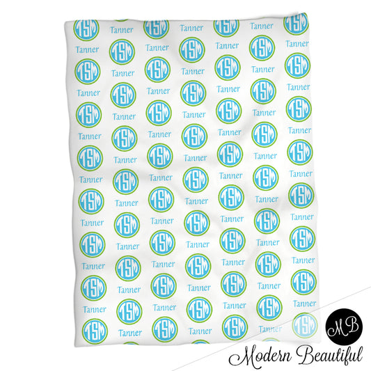 Personalized Monogram Baby Name Blanket Boy