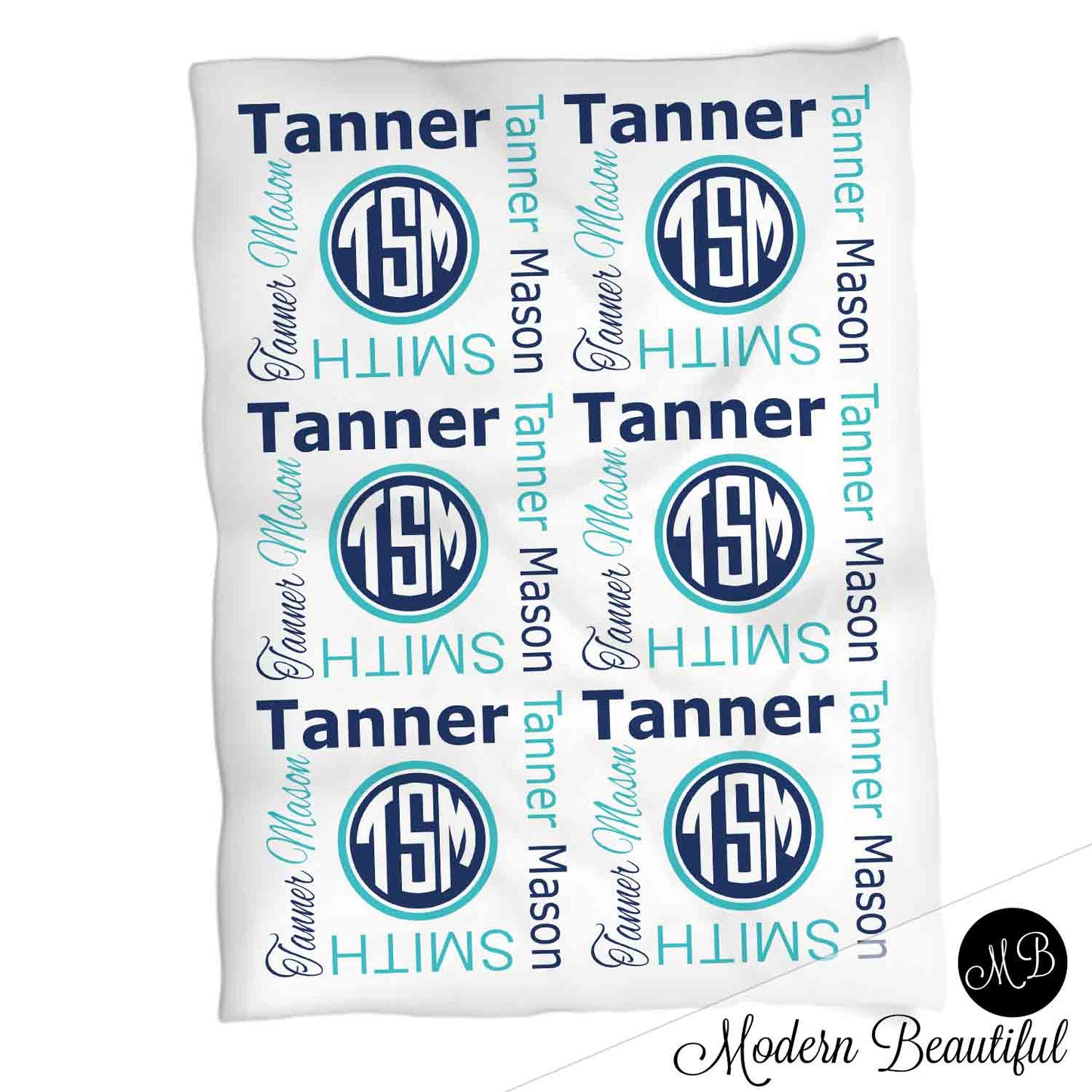 Personalized Monogram Baby Name Blanket Boy