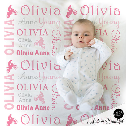 motocross girl baby blanket