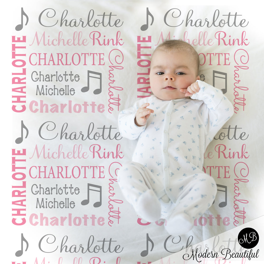 music note baby blanket