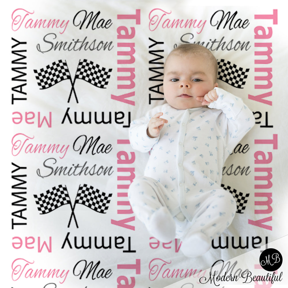 baby girl drag racing blanket