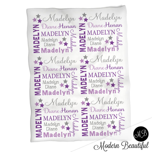 Personalized Star Baby Name Blanket