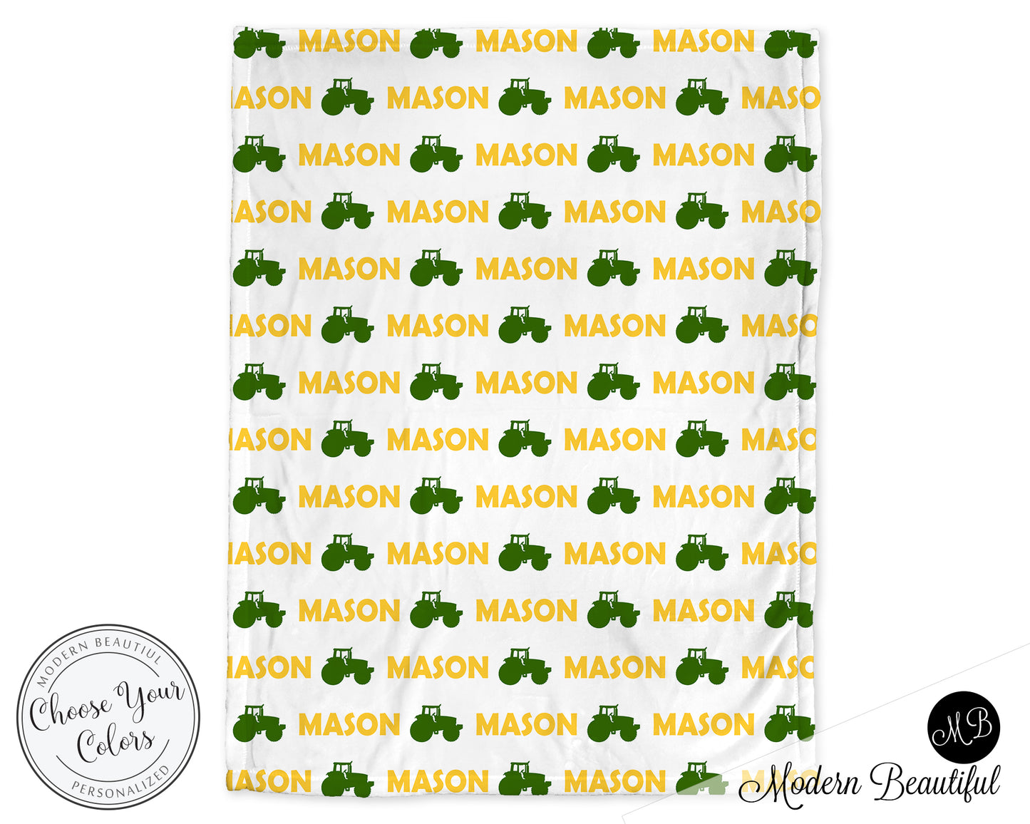 Personalized Farm Baby Name Blanket Boy