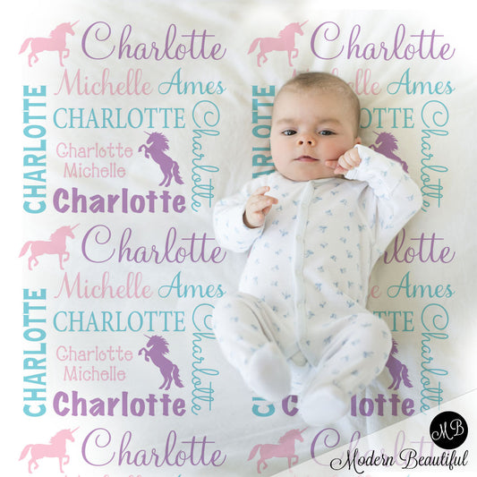unicorn baby blanket
