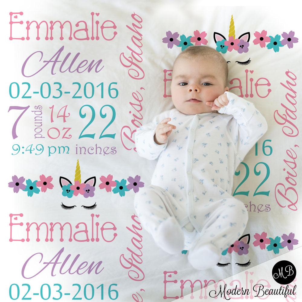 unicorn baby blanket