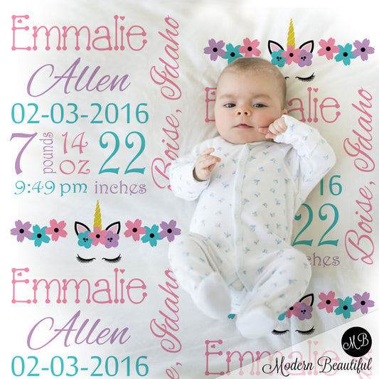 unicorn baby blanket