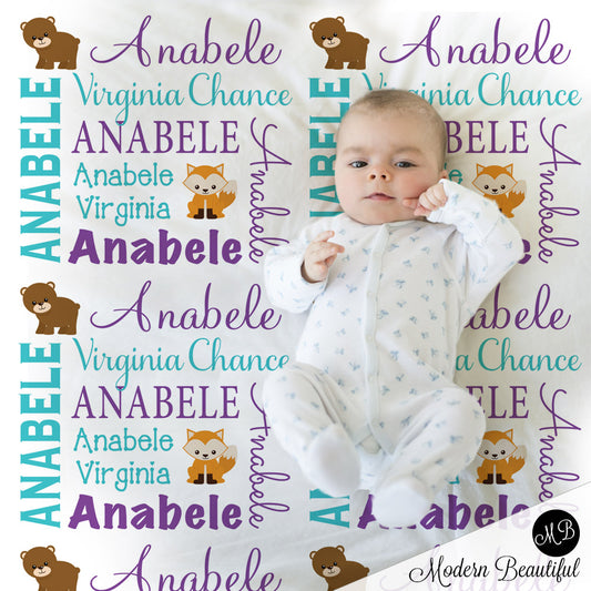 woodland baby blanket