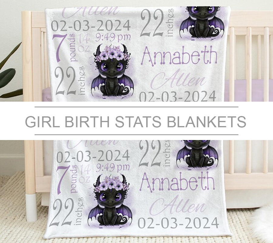 Girl Baby Stats Blanket
