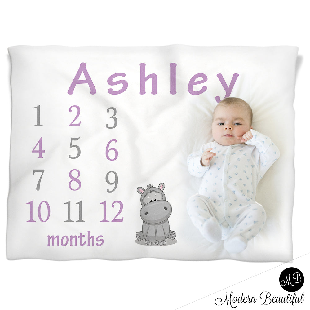 baby girl hippo blanket