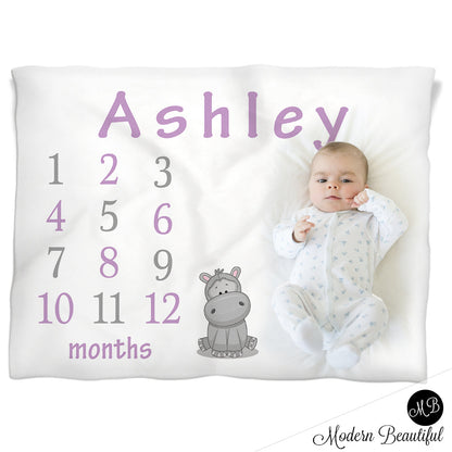baby girl hippo blanket