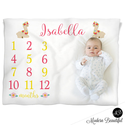 baby girl llama blanket