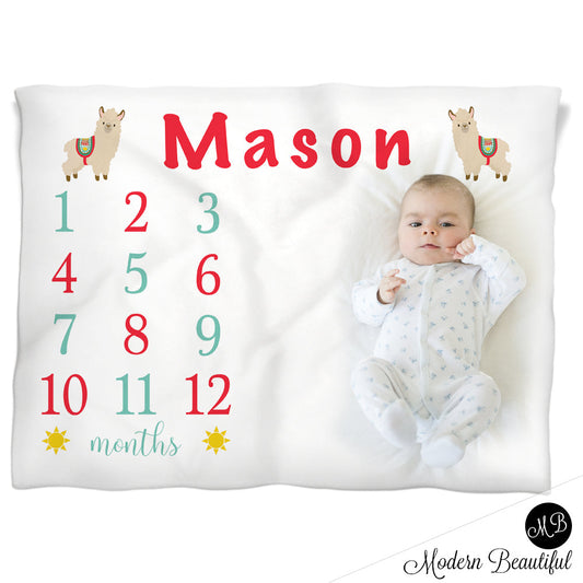 baby boy llama blanket