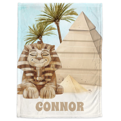 Personalized Egypt baby name blanket
