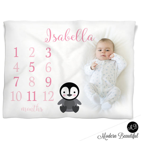 penguin baby name blanket