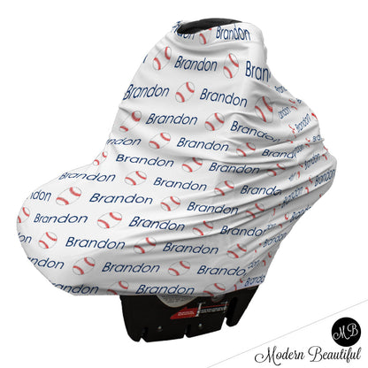 Baseball Car Seat Canopy Cover