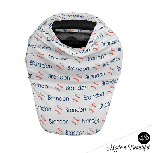 Baseball Car Seat Canopy Cover