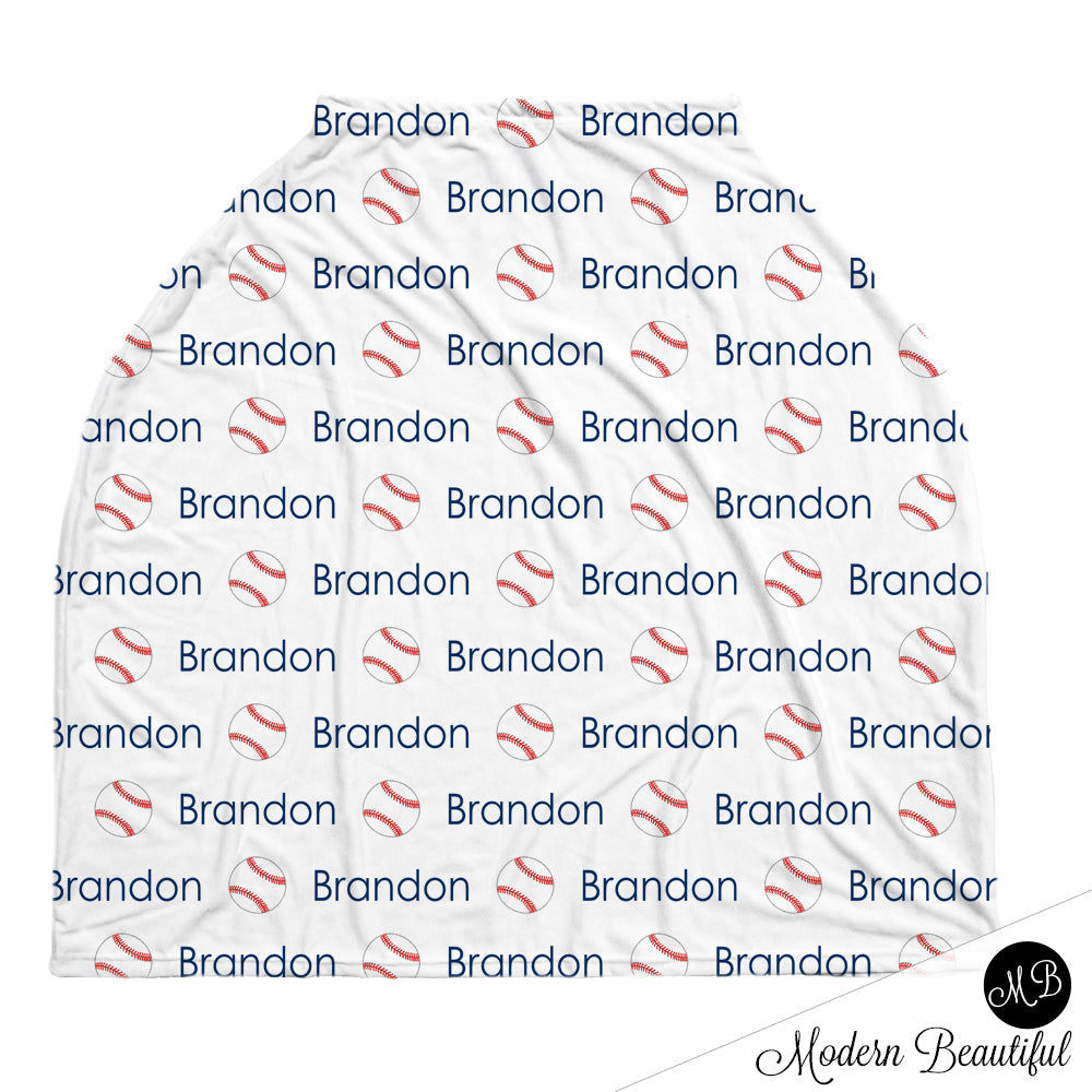 Baseball Car Seat Canopy Cover