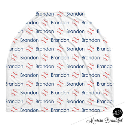 Baseball Car Seat Canopy Cover