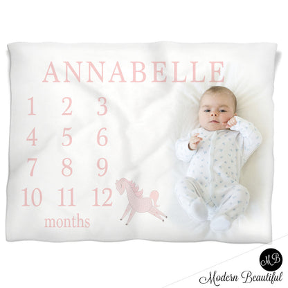 horse baby girl blanket