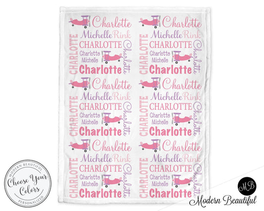 Airplane Blanket in Pink and Purple - full image
