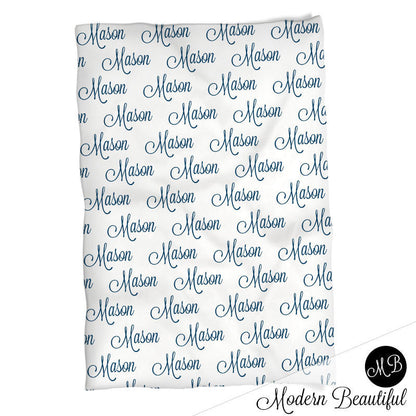 Personalized Baby Name Blanket Boy Green