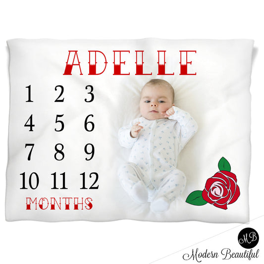 Tattoo baby name milestone blanket