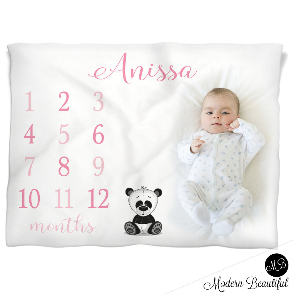 panda bear baby name blanket