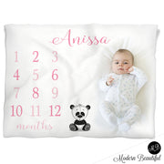 panda bear baby name blanket