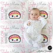 sushi baby girl blanket