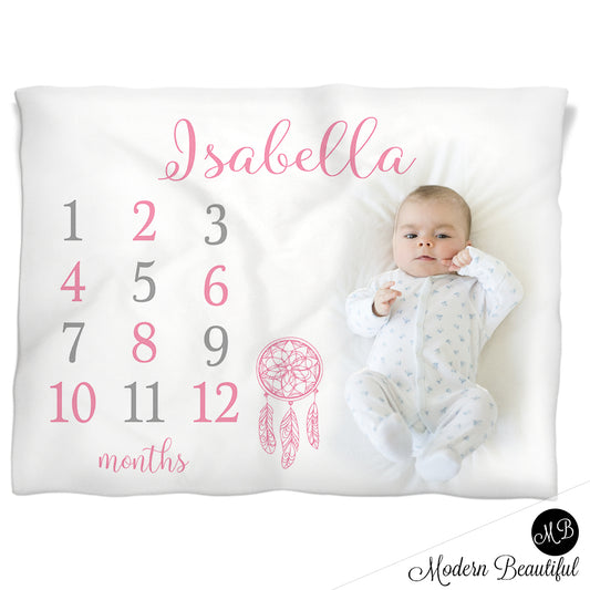 girl dreamcatcher baby blanket