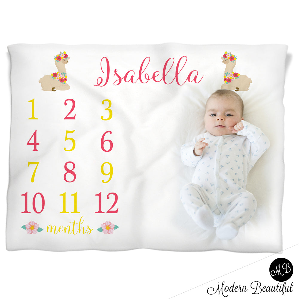 baby girl llama blanket