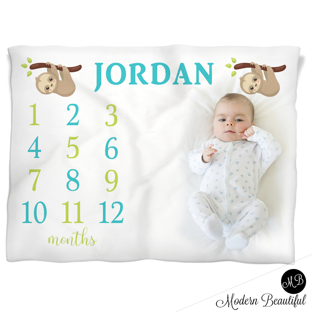 baby boy sloth blanket