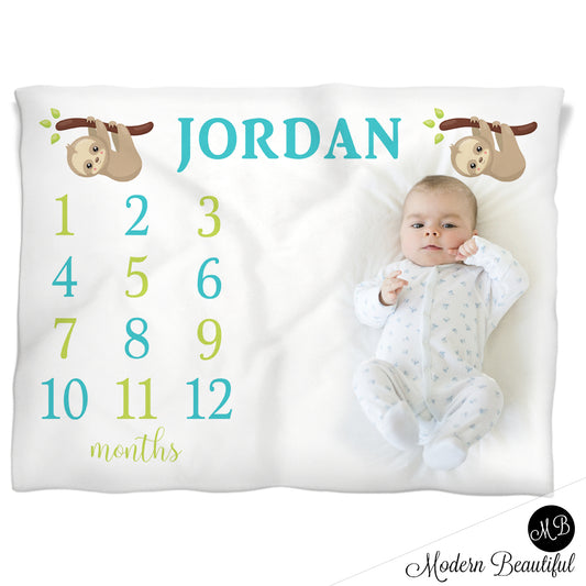 baby boy sloth blanket