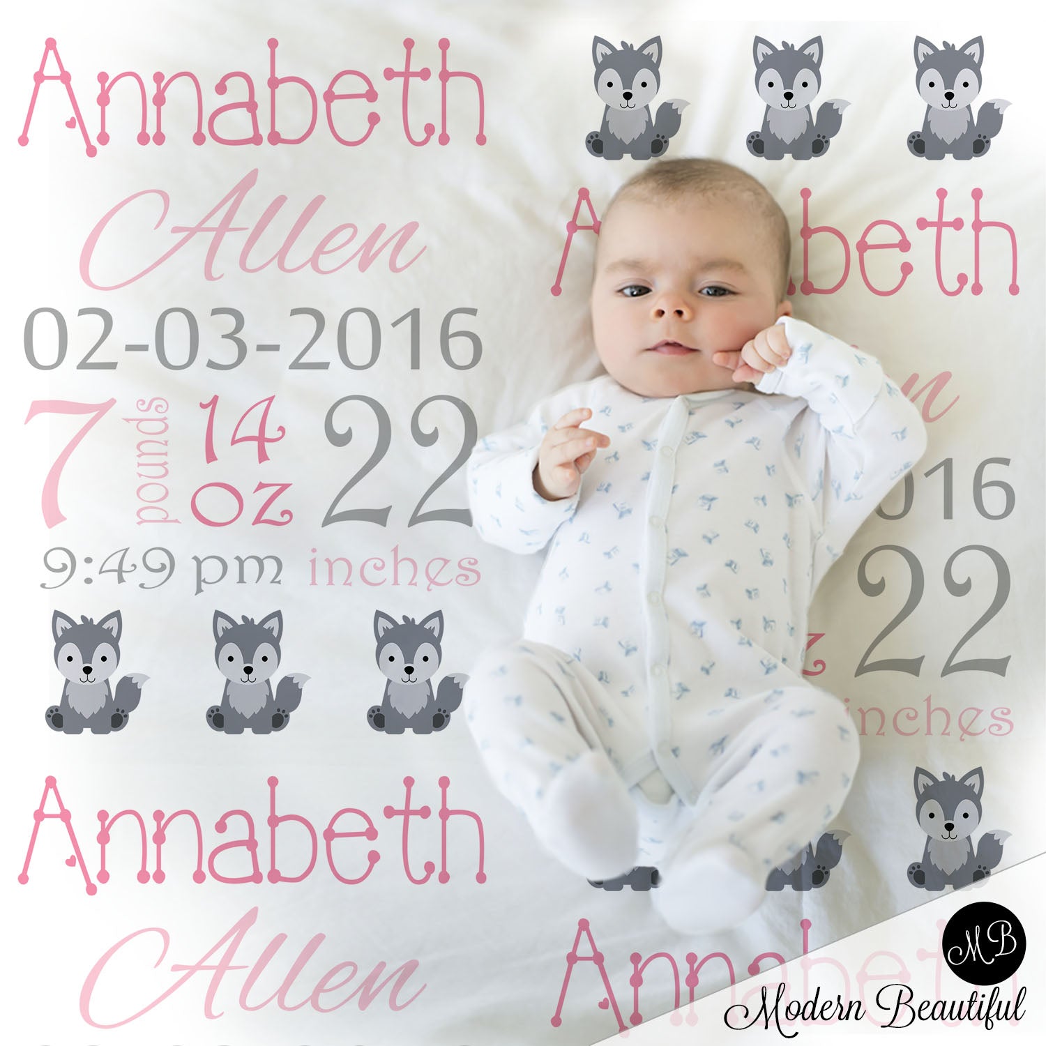wolf baby blanket