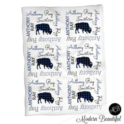 Buffalo baby name blanket, navy and black, buffalo baby blanket, baby swaddling blankets, baby girl or boy, baby name blanket, baby shower gift, (CHOOSE COLORS)