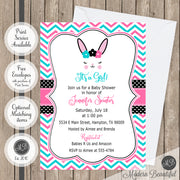 bunny rabbit lashes baby shower invitations