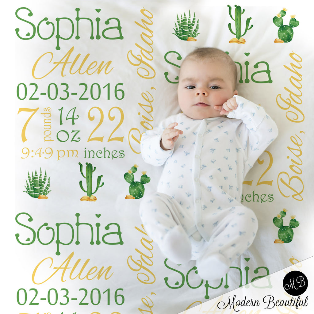 cactus baby blanket