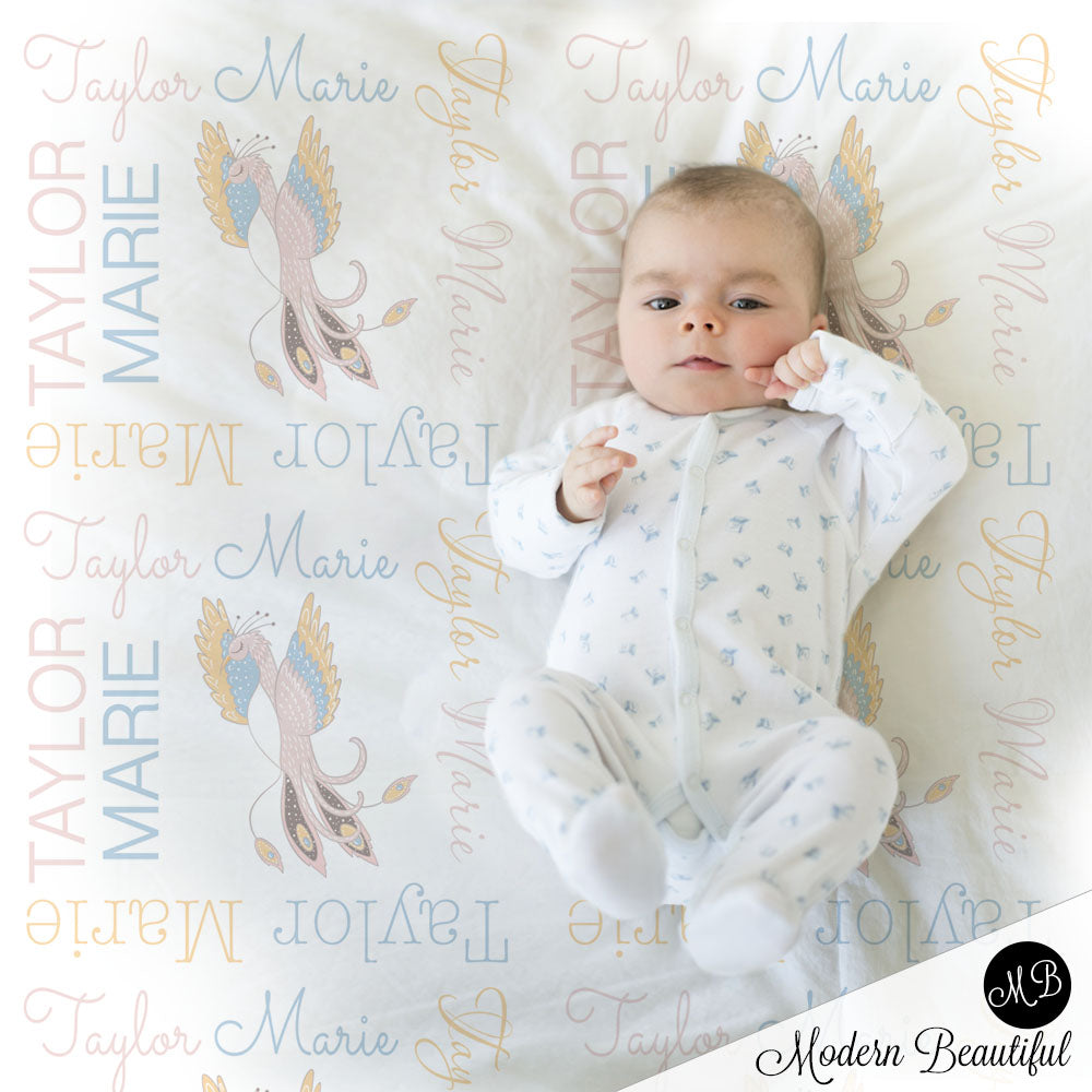 bird baby girl blanket