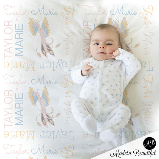 bird baby girl blanket